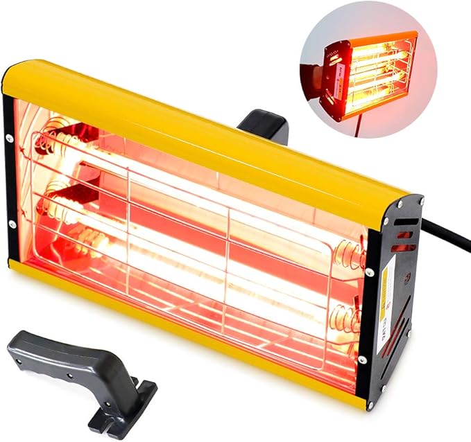 DATOUBOSS Portable Infrared Paint Curing Lamp 2000w Handheld Infrared Paint Baking Lamp Shortwave Infrared Heating Light Car Body Repair Tool