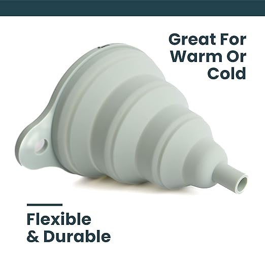 Silicone Collapsible & Coolant Funnel for Car & Oil Change with Sage Gray Matte Finish by Serro