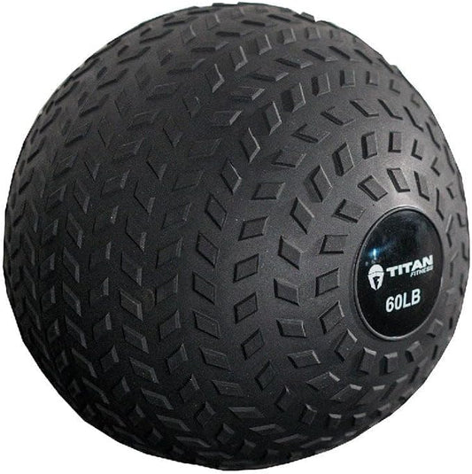 Titan Fitness Rubber Tread Slam Ball, Dead Bounce, Weight Workout - Throw, Catch, Slam, Twist