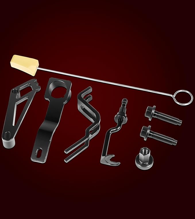 Timing Belt Tools Set for Ford 4.6L, 5.4L & 6.8L 3V Engines, Including Cam Phaser Holder Tool, Timing Chain Locking Wedge Tool, Valve Spring Compressor Tool, Crankshaft Positioning & Pulley Bolt Tool