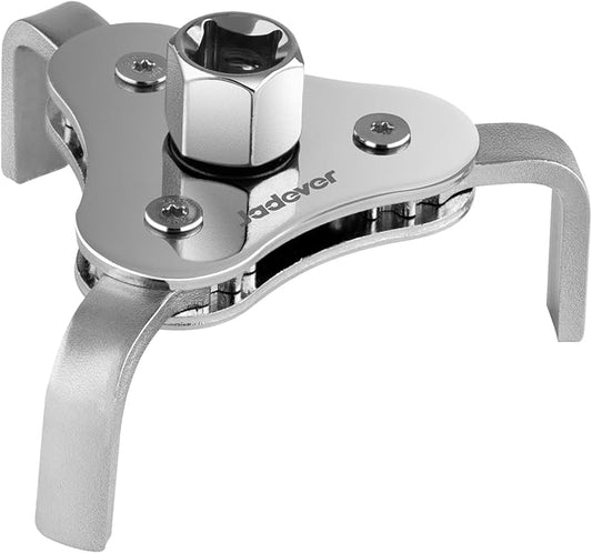 3-Jaw Oil Filter Wrench, Adjustable Oil Filter Claw Wrench From 2-1/2" to 4", 1/2" or 3/8" Ratchet, Fit for Car/Motorcycle/Truck