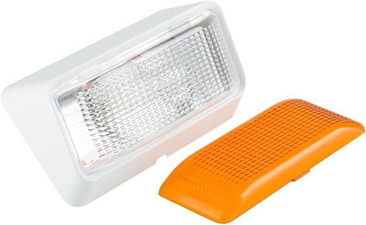 Lumitronics RV 12V LED Outdoor Exterior Porch Light Utility Lighting Fixture - Clear & Amber Lenses Used for Camper Lights (White)