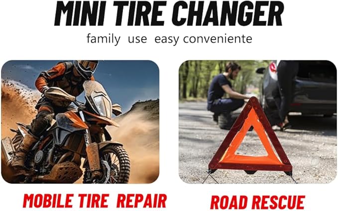 KATOOL 39" Max Wheel Diameter Mini Tire Changer Machine Tire Machine for Road Rescue, Shop Repair, and Home Garage, Red, KT-2002P