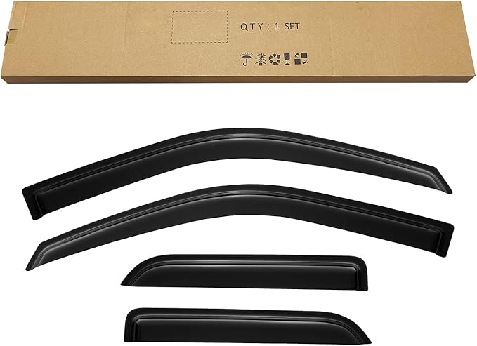 Window Rain Guards Visors for 2009-2018 Dodge Ram 1500 Quad Cab, Out-Channel Window Vent Wind Shades Deflectors for 09-18 Ram 1500 Extended Cab