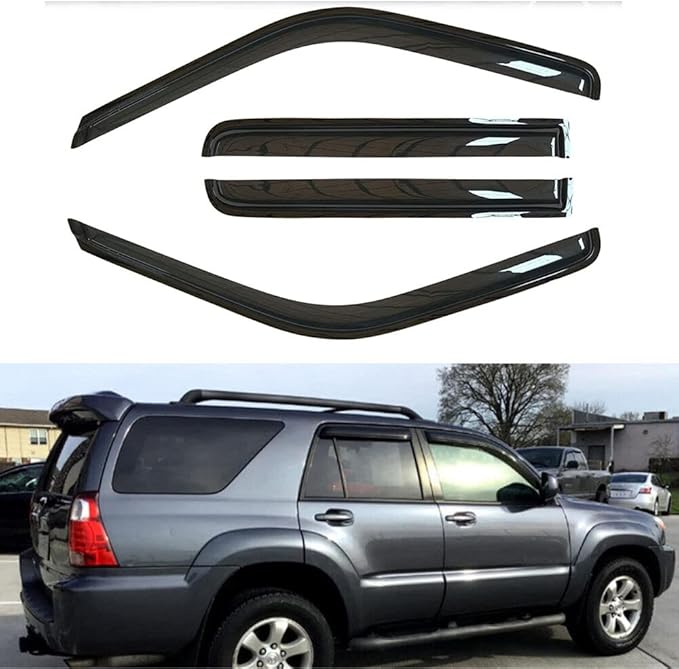 Original 4pcs Rain Guards Set, Outside Mount Window Deflectors, Good Looking Side Window Visors Compatible with 2003-2009 Toyota 4Runner N210|94924|
