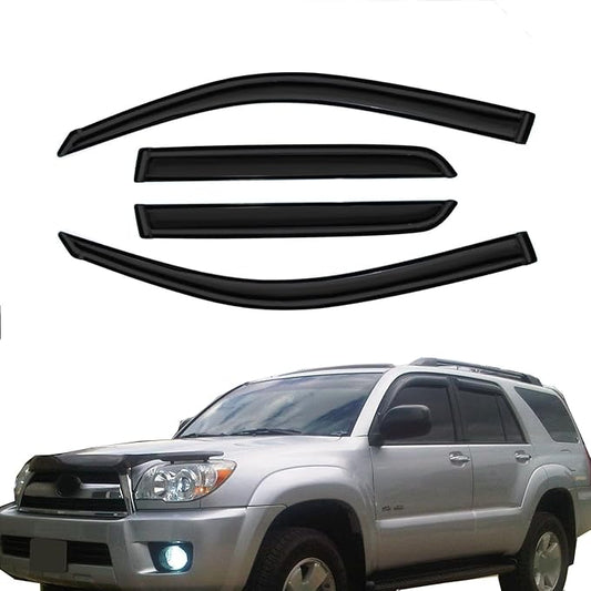 Smoke Window Visors Compatible with 2003-2009 Toyota 4Runner Sun Rain Guards Wind Deflectors 4pc 94924