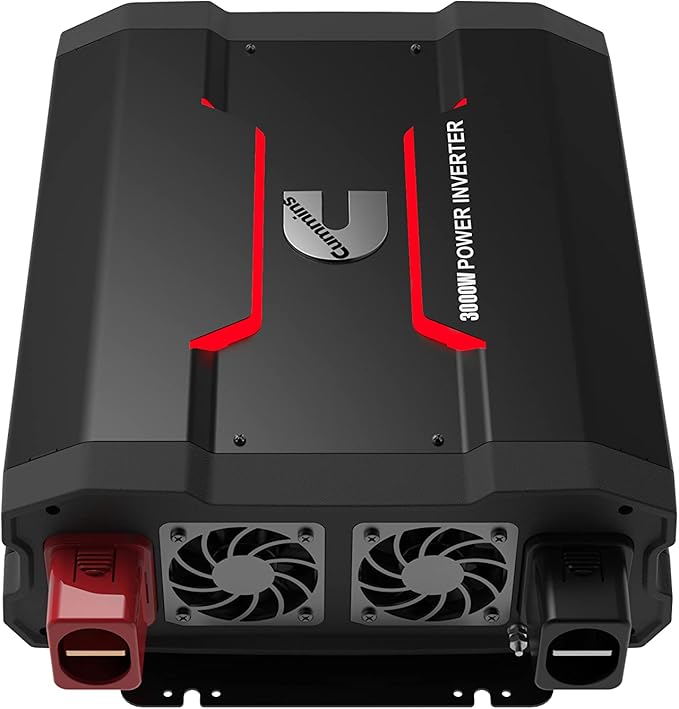 Cummins 3000 Watts Inverter Modified Sine Wave Truck Inverter 12 Volts to 110 Volts Four AC Outlets Two USB Ports (Plus Cable Kit)- CMN3000W - Inverters for Vehicles, Van Life, Camping