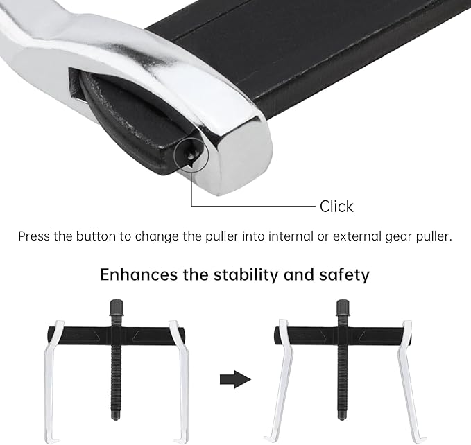 ChgImposs 16 Inch 2-Jaw Gear Puller, Heavy Duty CR-V Adjustable Reversible Bearing Puller Tool for External & Internal Removal of Pulleys, Flywheels, Bearings, Gears, Brake Drums