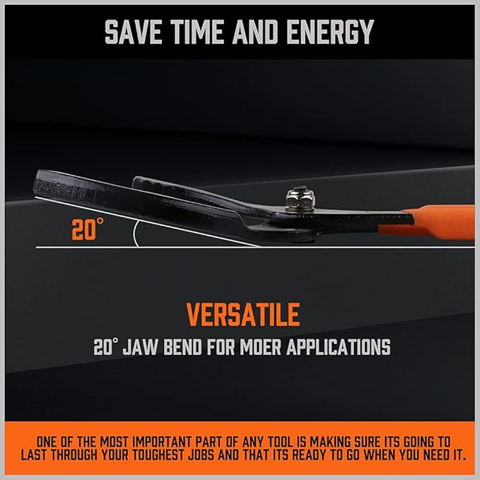 HORUSDY 12" Adjustable Oil Filter Pliers, Adjustable Oil Filter Wrench Removal Tool (Orange)