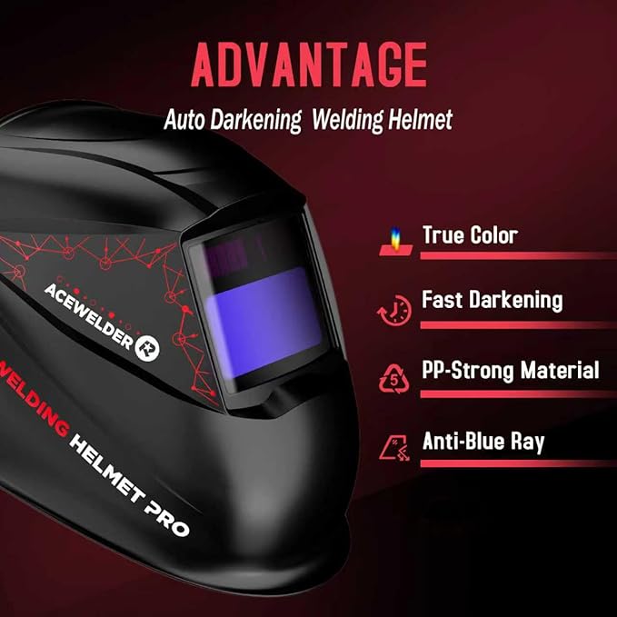 140A MIG Welder, 3 in 1 Flux Core, MIG/LIFT TIG/Stick Welding Machine 110V Portable IGBT Inverter Synergic Control, LED Display with Welding Helmet