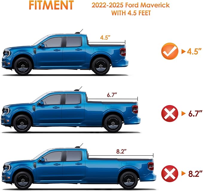 Nilight Truck Bed Cover for Ford Ranger Maverick Series