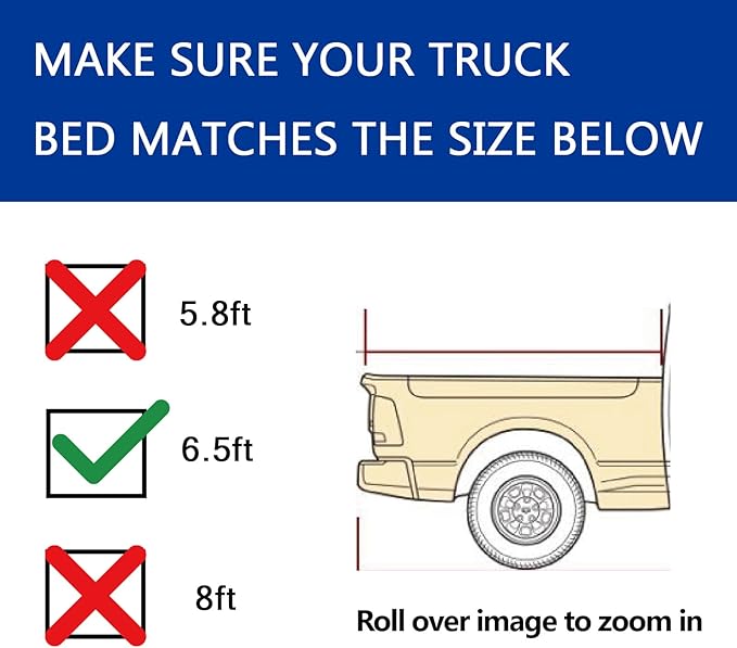 Lyon Cover Soft Roll-Up Tonneau Cover Truck Bed for 1999-2006 Silverado/Sierra 1500 2500 HD 3500 HD 6.5FT/78inch, 2007 Classic Only | 3 Years Warranty |