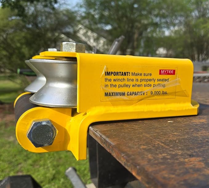 Mytee Products Quick Installation Side Puller Recovery Tool for Vehicle Towing & Angled Winching - 9,000 lbs WLL Powder Coated Steel Compatible with Steel & Aluminum Flatbed Trailers