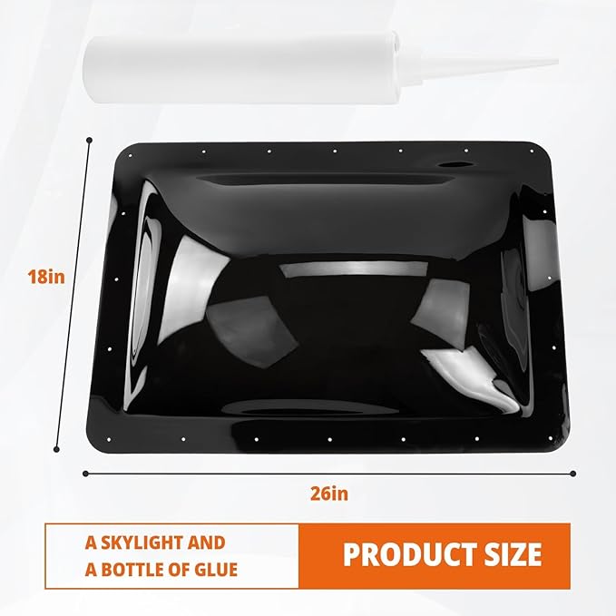SL1422 RV Skylight Replacement,18" x 26" Camper Skylight fits Standard 14" x 22" Openings 16" x 26" Overall,RV Shower Bathroom Skylight Cover - SL1422DS(Dark Smoke)