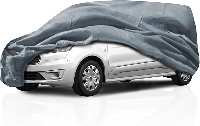 5 Layer Car Cover for Ford Connect 2014-2023 Compact Panel Van LWB Wagon 4-Door Semi Custom Fit Full Coverage Heavy Duty All Weather Sun Protection Breathable Dust Wind Shield