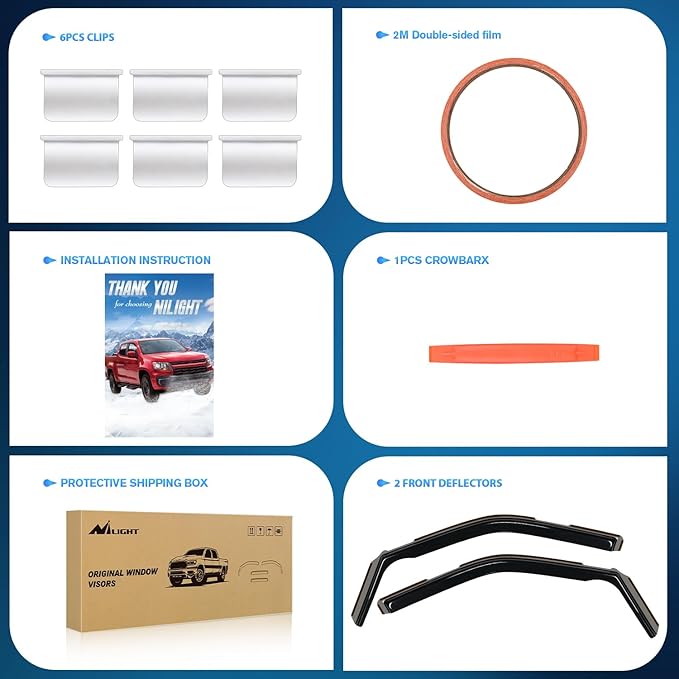 Nilight in-Channel Rain Guards for Ford F150 2021 2022 2023 2024 Regular Cab/Super Crew/Super Cab, Vent Window Visors, Original Window Deflectors-2PCS