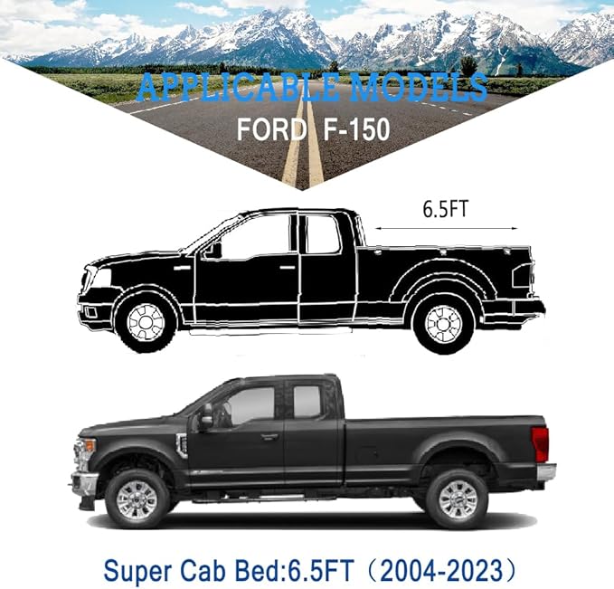 6 Layers Truck Cover Waterproof Custom Fit Ford F150 SuperCab 8ft Bed from 2004 to 2025, 6 Layers Heavyweight Pickup Car Cover Outdoor Indoor Sun UV Rain Snow Wind Protection.