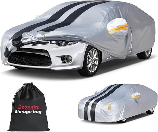 10 Layers Car Cover Custom Fit for Kia Forte 2009-2026 100% Waterproof All Weather Automobiles, Gift with Towel, Heavy Duty Car Covers for Rain Sun UV Protection with Door Zipper.