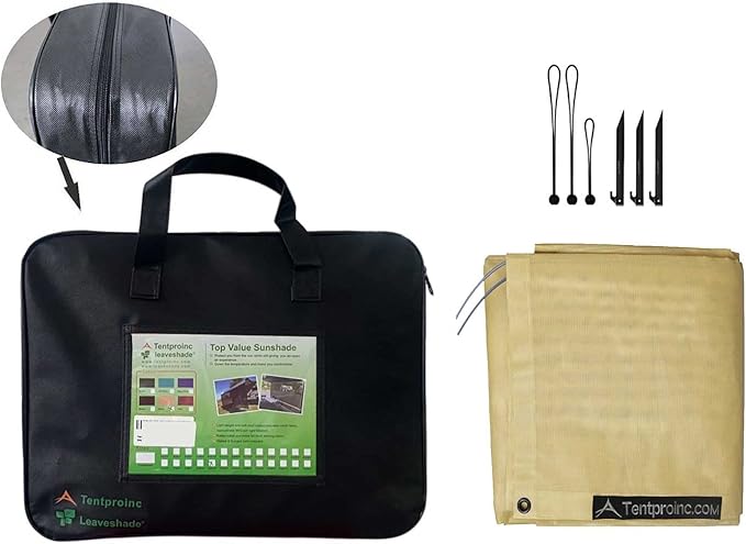 Tentproinc RV Awning Sun Shade Screen 7' X 10' 3'' (Fit for 11' Awning) Mesh Sunshade for RV Awning Sunscreen Motorhome Camping Trailer Awning Shadescreen Block UV Glare - 3 Year Warranty (Beige)