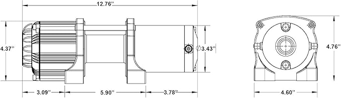 SuperATV 3500 lb Black Ops Winch with Heavy Duty Winch Mounting Plate for 2016+ Polaris General/General 4 / General XP/General XP4 | Complete kit ready for install