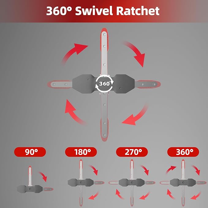 Brake Caliper Compression Tool, Caliper Piston Compressor Tool With Additional 2 pcs Large Steel Plate and 2 Hooks, 360°Adjustable Brake Caliper Tool for Single Twin Quad Piston Calipers (Red)
