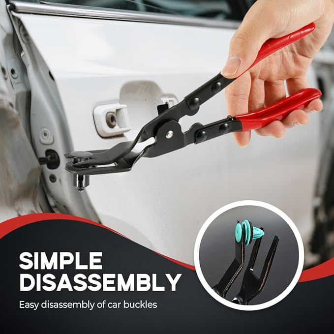 Panel Clip Removal Plier, Professional Automotive Door Panel Upholstery Trim Clip Removal Tool Plier, Remove Push Pin and Press in Trim Fasteners Lift Action, Car Accessories (1pcs)