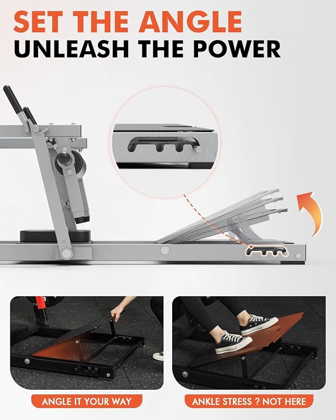 GMWD Hip Thrust Machine, 800LBS Plate-Loaded Glute Bridge Machine with Weight Holder, Heavy Duty Butt Exercise Equipment for Glute Muscles Building and Butt Shaping, Adjustable Footboard, Red