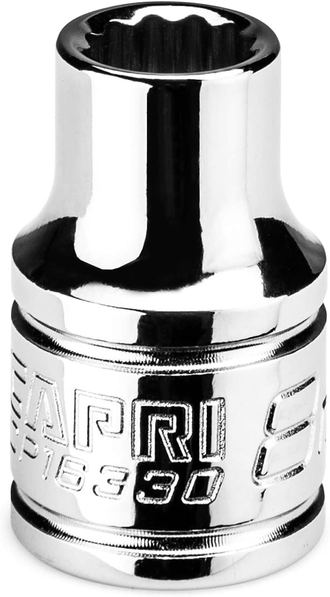 Capri Tools 8 mm Shallow Socket, 3/8 in. Drive, 12-point, Metric