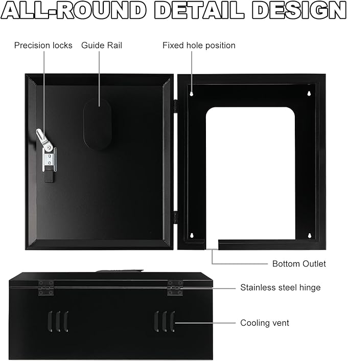 Ev Charger Protection Box,Compatible with Most Electric Vehicle Chargers Cable Cord Holder Lock Cover Outdoor Rainproof, Snowproof, Dustproof, Theftproof, Rustproof