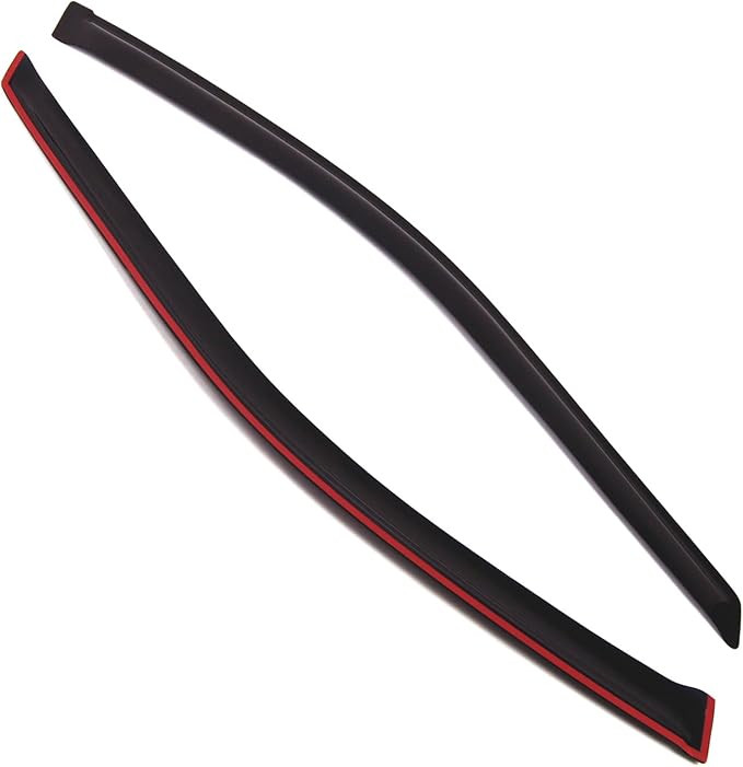 Tuningpros WD2-208 Dark Smoke 2 Pcs Set Window Visor (Outside Mount) Deflector Rain Guard Compatible with 1998-2002 Honda Accord Coupe