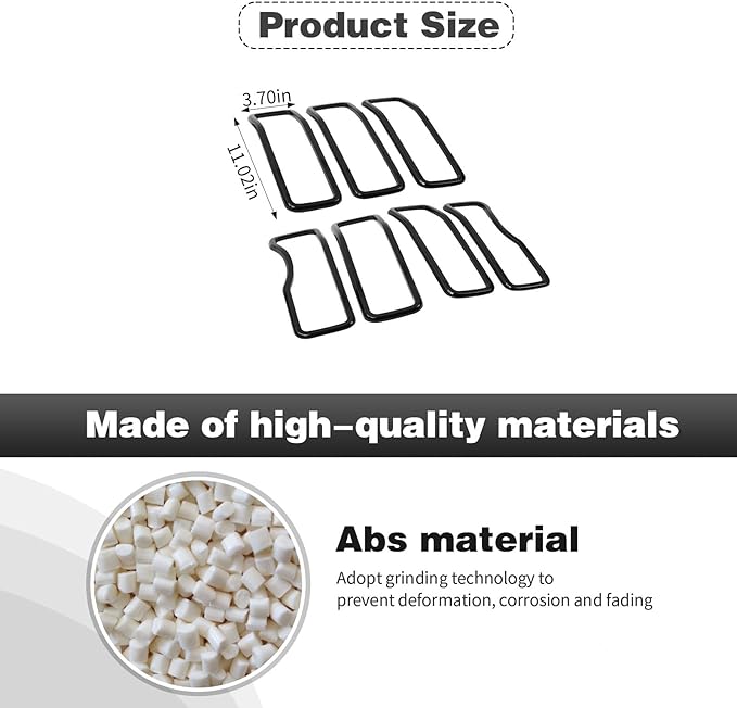 CheroCar for JL Front Grille Grill Insert Cover Trim Exterior Accessories for Jeep Wrangler JL 2024+,Black