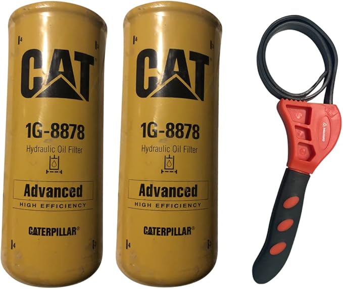 IndustrialHD IHD Strap Wrench Bundle w/Caterpillar 1G-8878 Hydraulic Oil Filter Advanced High Efficiency (2)