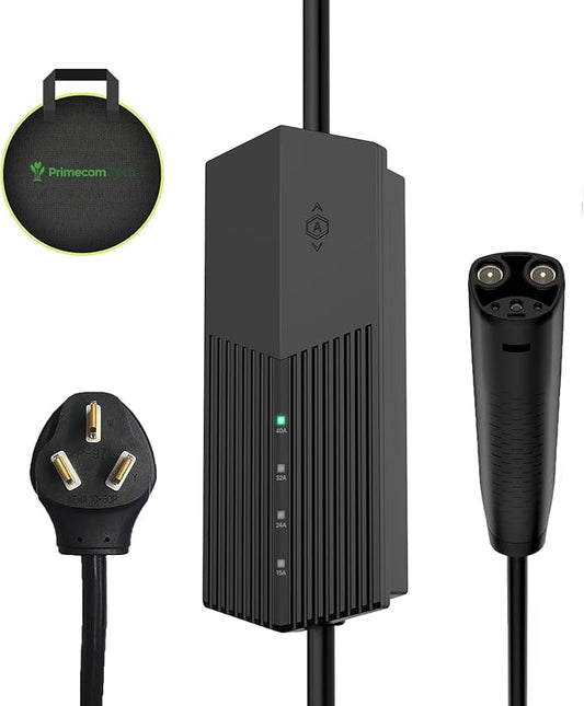 Primecom (NACS) EV Charger Mobile Connector, 40 Amp, Long Cord 30ft, 40ft, 50ft Level 2 Electric Vehicle Charging Station for Tesla, Hyundai Ioniq, Kia EV6 EV9 (10-50 Plug, 50 Feet)