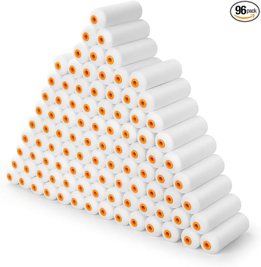 VOOMEY 4 Inch Foam Roller,Mini Rollers for Painting,Paint Roller Covers,a Pack of 96,Best Choice for Professional Painters and Home DIY