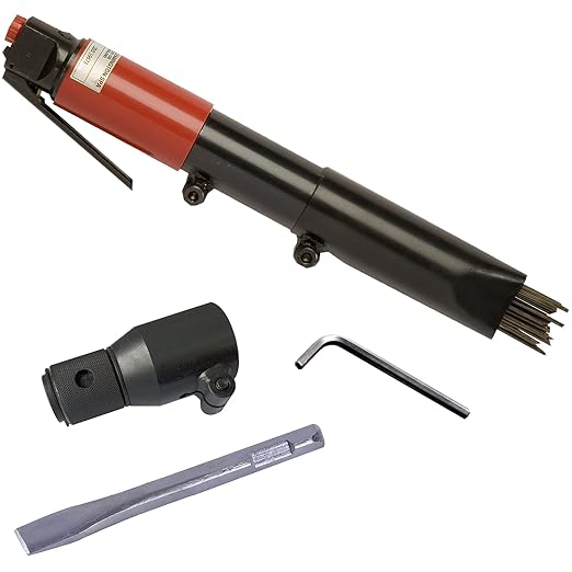 CS Unitec | 199.3120 | 2B Needle Scaler and Chisel Scaler Combination Kit. Inline-Grip, Air-Powered, 19 Needles, 3000 Blows per Minute, 5.75 Lbs – Made in England