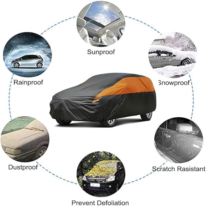 SUV Car Cover for Automobiles All Weather Waterproof, Universal Fit Buick Encore, Chevrolet Trax, Ford Escape, Jeep Compass, Kia Sportage, Nissan Kicks, Subaru Forester etc.