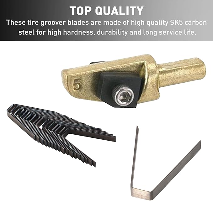 Tire Groover Blade #4 7/32" for Ideal Tire Groover, Regroover Square Standard Duty Blade, Heated Free Control of Tire Grooving Depth -18 Pcs
