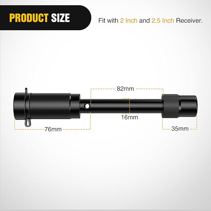 Nilight Trailer Hitch Lock Pin 5/8" Locking Receiver Hitch Pin Keyed Unique Weatherproof Anti-Theft Lockable Fits 2" 2-1/2" Receiver Extra Long 3-1/4" Span Tow Truck Boat Bike Truck