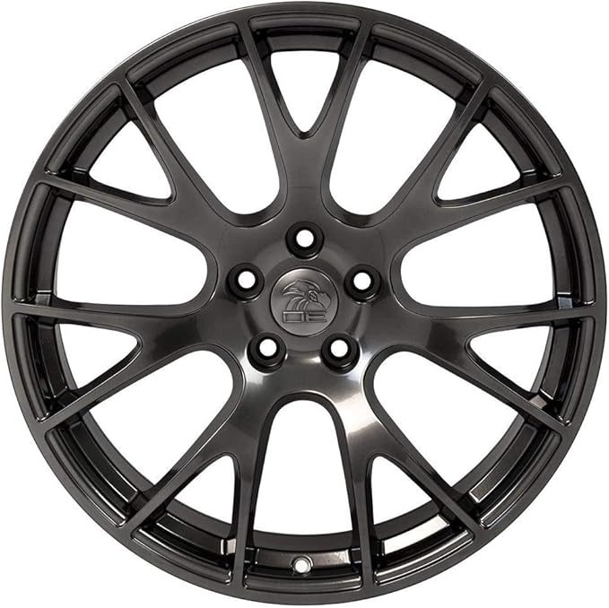 OE Wheels DG69 22 Inch Rims and Tires Fit Ram Hellcat Style 5x139.7 22x10 Gloss Hyper Black - TerraMax RT 33x12.50/22 (Set of 4)