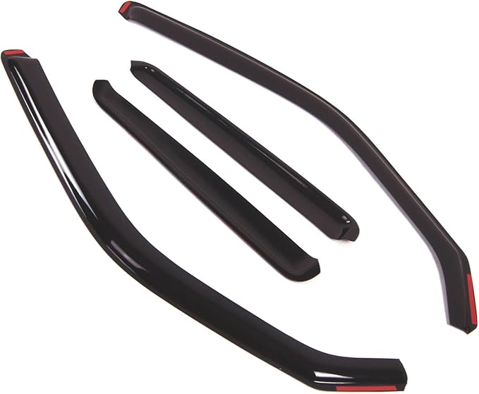 TuningPros in-Channel Window Vent Visors Rain Guards Compatible with Nissan Juke 2011-2017 | Side Window Wind Deflectors Rain Shields | Smoke Tinted, 4 Pcs Set, DGWV-342i