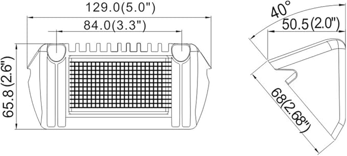 Raycharm 5" RV & Boat Exterior LED Work Light Fixture, 40° Down Angle Flood Beam, 4000K Natural-White, 12V/24V DC, High Lumen Output Low Current Draw, Waterproof White Finish, 1-Pack