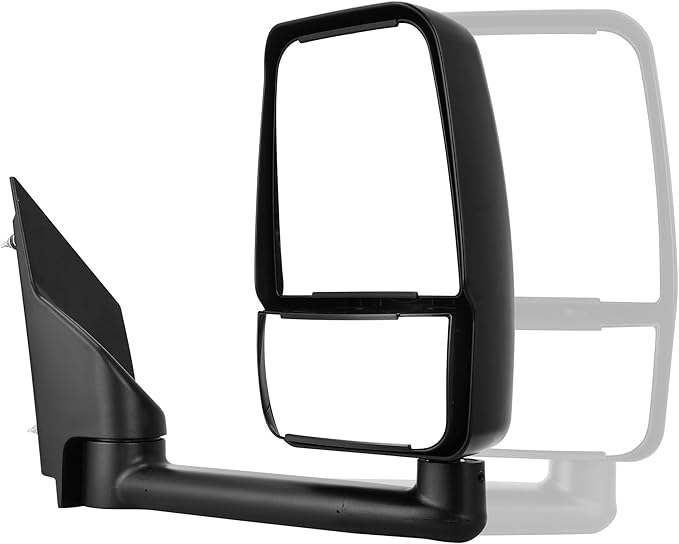 DWVO Right Passenger Side Mirror Compatible with 2003-2019 Chevy Express GMC Savana 1500 2500 3500, Towing Mirror with Manual Folding Manual Adjustment Door Mirror Tow Mirror Black Housing