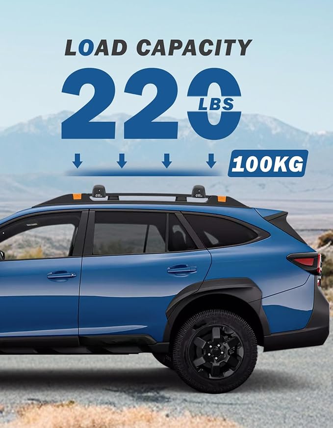 JOYTUTUS Car Roof Rack Cross Bars Compatible with Subaru Outback Wilderness 2022-2025 with Lock (Only Fit Wilderness),220LB Aluminum Crossbars for Roof Racks Suitcase Kayak Canoes Bikes Skis Snowboard