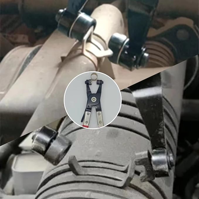 JANNO 4PCS Hose Clamp Pliers Set, Car Fuel Oil Water Hose Clamp Tool, Long Reach Wire Spring Pliers Remover Vice Grip for Automotive Coolant Radiator Heater