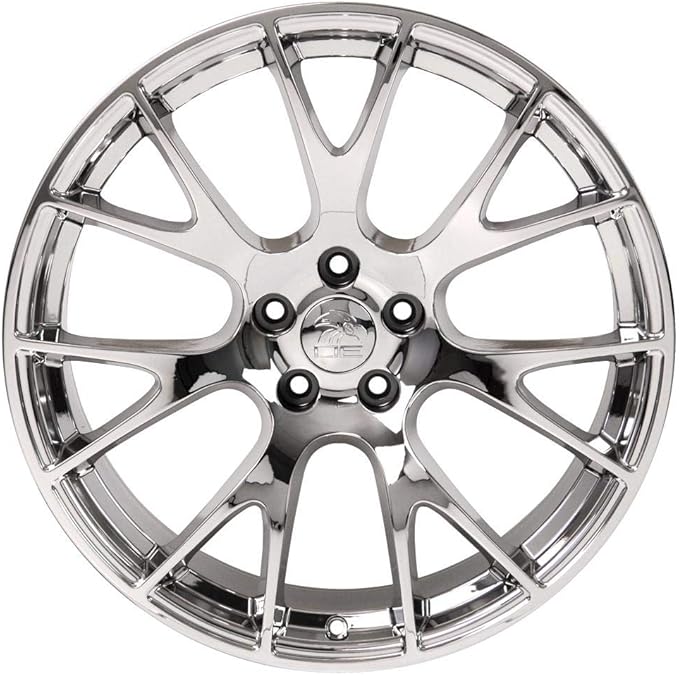 OE Wheels DG69 22 Inch Rims and Tires Fit Ram Hellcat Style 5x139.7 22x10 Chrome - TerraMax RT 33x12.50/22 (Set of 4)