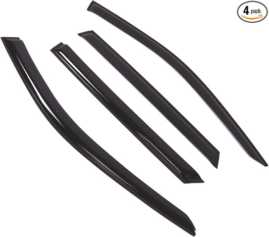 TuningPros Outside Mount Window Vent Visors Rain Guards Compatible with Land Discovery Sport 2014-2016 | Side Window Wind Deflectors Rain Shields | Smoke Tinted, 4 Pcs Set, DGWV-820