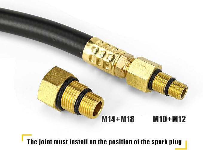 3mirrors Engine Air Valve Holder Pressure Pipe M10 M12 M14 M18 Thread to 1/4 NPT w/Ball Valve, Cylinder Leakage Testing Tool for Most LS Engine Compatible with Mustang Ford GM