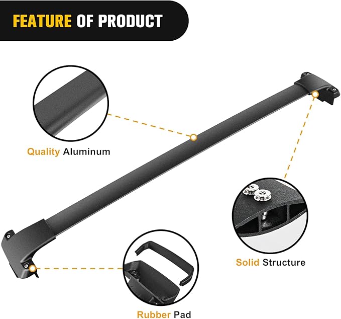 Nilight Roof Rack Cross Bars Fit for Subaru Forester 2014 2015 16 17 18 19 20 21 22 2023 Aluminum Heavy Duty Rails Crossbars with Rubber Pad for Rooftop Cargo Carrier Kayak(Only Fit Raised Side Rails)