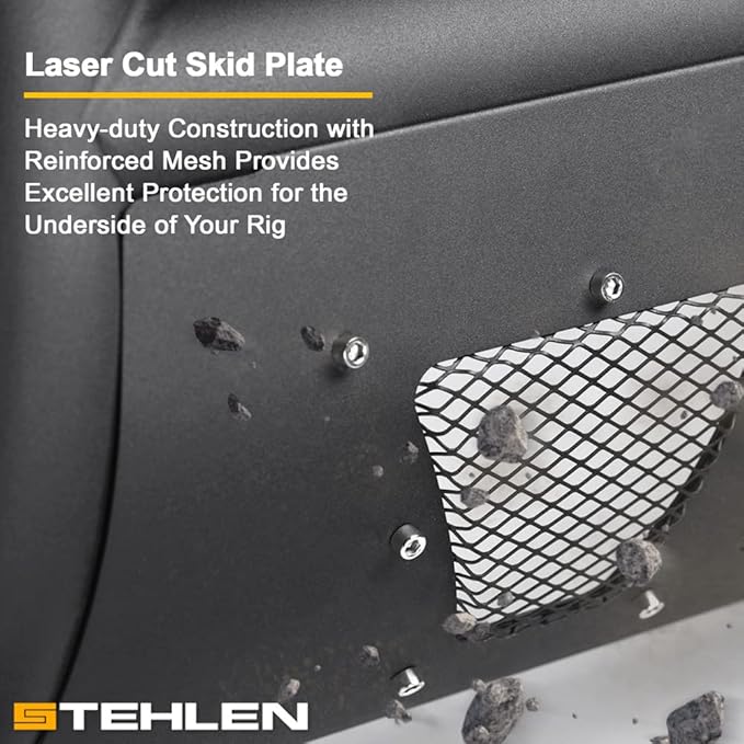 Stehlen 714937183001 Compatible with 2005-2021 Frontier / 2005-2007 Pathfinder / 2005-2015 Xterra 3" Studded Mesh Series Bull Bar - Matte Black