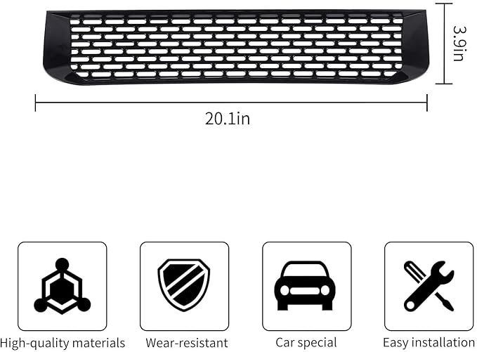 Linskip Modular Bumper Gap Insert Compatible with 2021-2025 Ford Bronco(Not for ACC/Sensors), Enhancing Vehicle Front Appearance, Modular Bumper Gap Cover for Bronco Accessories Gloss Black